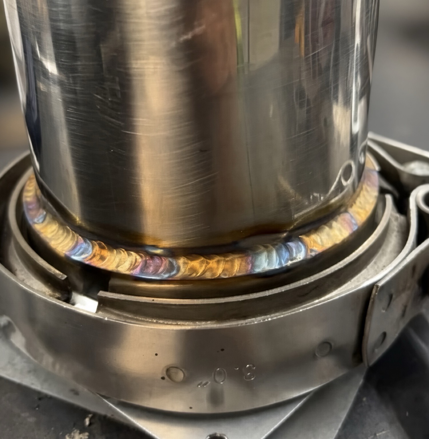 TIG weld detail on stainless exhaust